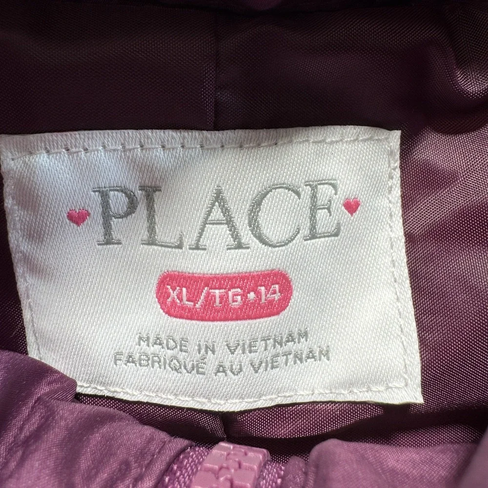 The Children's Place Puffer‎ Jacket Girl Sz XL Purple New With Tags